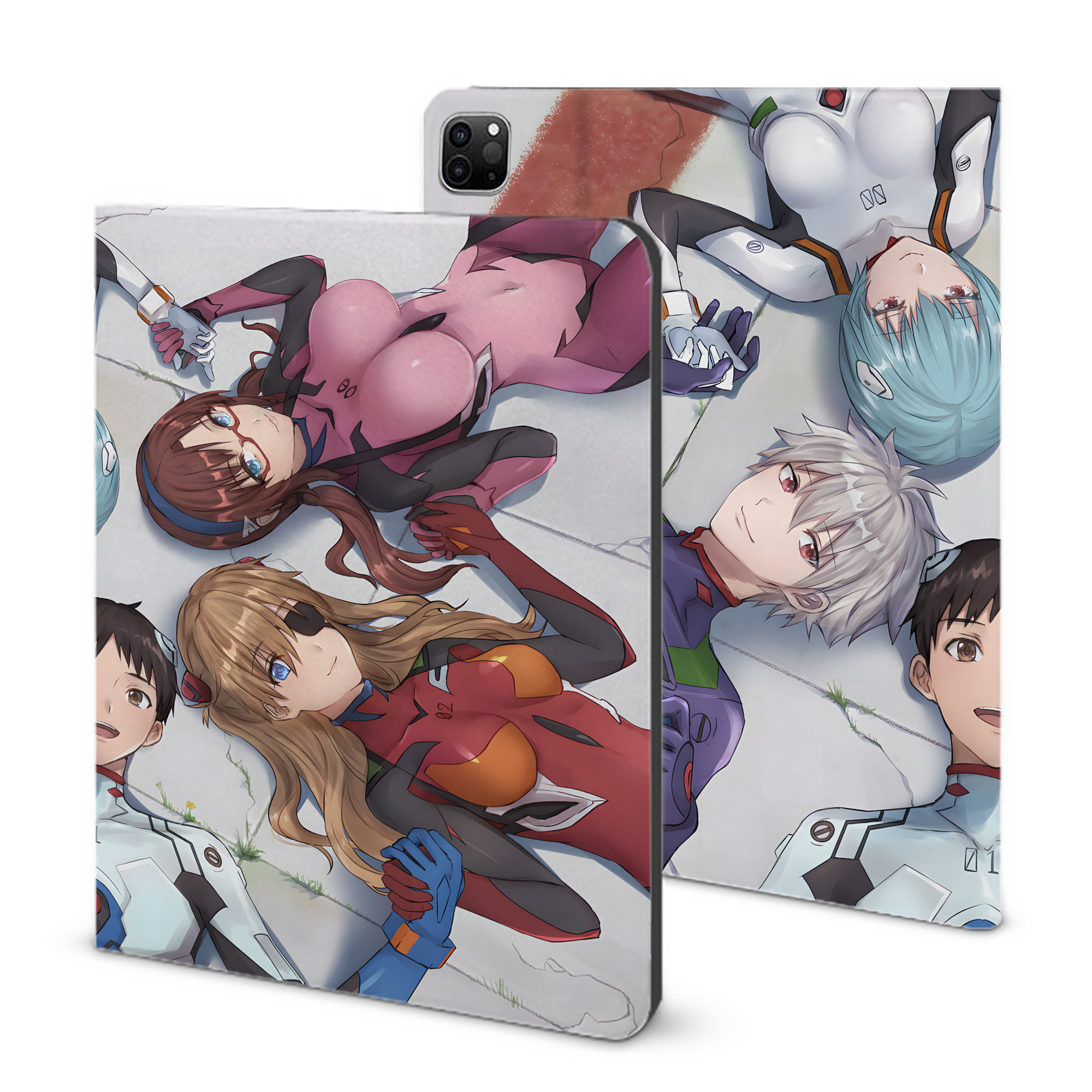（画像用） EVA 新世紀エヴァンゲリオン IPad ケース ブック型 PUレザー TPU 耐衝撃 軽量 薄型 ペン収納なし 全面保護 IPad 各モデル対応
